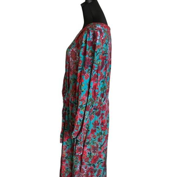 Talbots Teal Floral Dress Mid-length Sustainable Size 16 - Picture 10 of 12